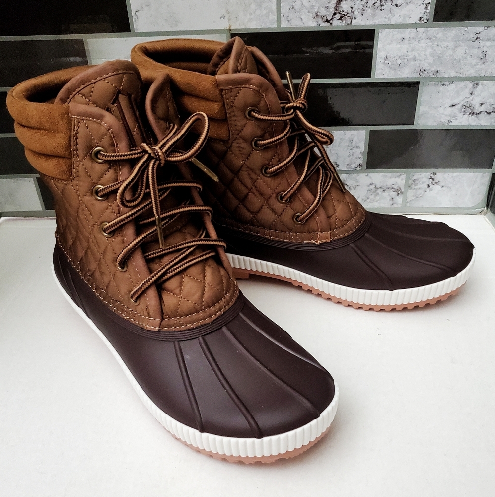 Marleylilly Brown Duck Boots**sz 9**New W/O Box**Lace Up